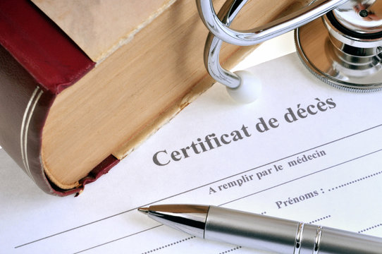 Certificat de d&eacute;c&egrave;s