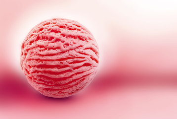 Scoop of strawberry ice cream