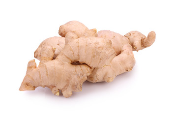 fresh ginger on a white background