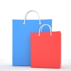 Paper Shopping Bags isolated on white background