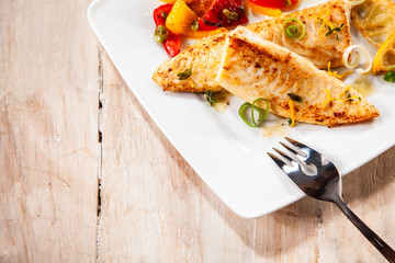 Delicious tilapia or cichlid tabletop