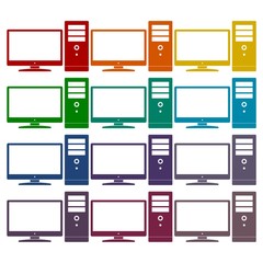 Desktop computer icons set 