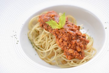Plate of Spaghetti with marinara sauce