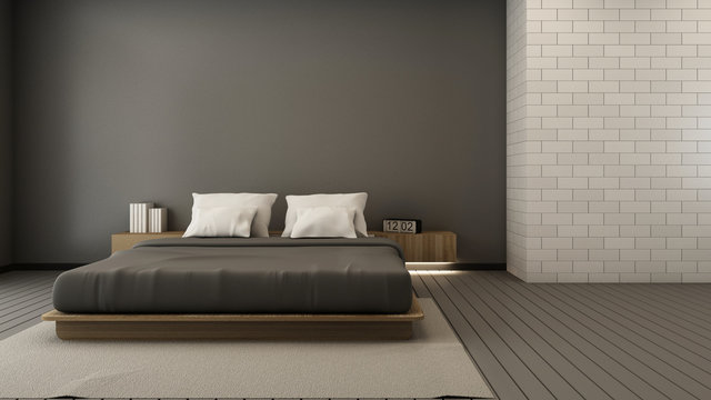 Bedroom design modern & Loft - 3D render