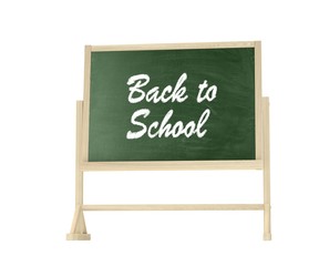 Back to School concept. Blackboard, chalkboard isolated on white