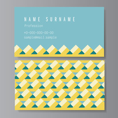 usiness Card with trendy geometric pattern