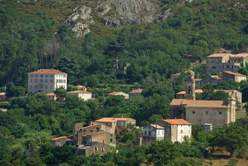 Fototapeta na wymiar Corse, village de Feliceto en Balagne