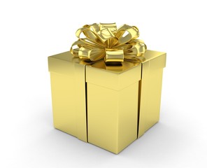 gift box with bows isolated on white