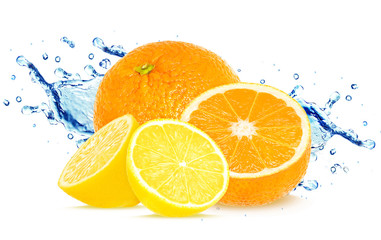 citrus splash isolated