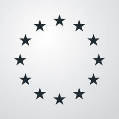 Icono plano estrellas de Union Europea en fondo degradado #1