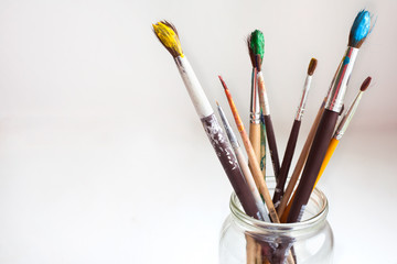 Jar of Paint Brushes