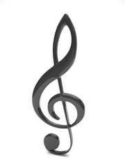 Fototapeta premium treble clef 3d on white