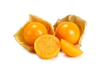 Cape gooseberry, physalis isolated on white background.