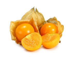 Cape gooseberry, physalis isolated on white background.