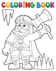 Coloring book dwarf warrior theme 1