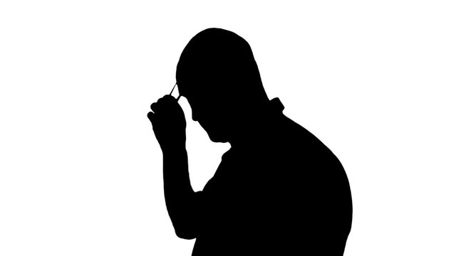 Silhouette of a man on a white background.