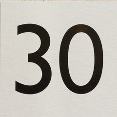 House number 30 sign