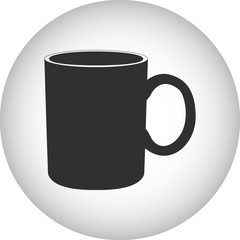 Big teacup simple icon on round background