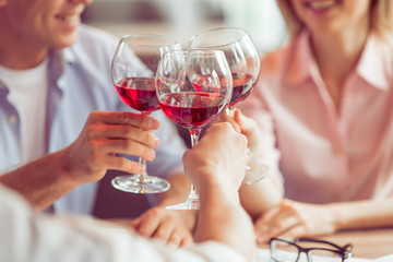 Business lunch at restaurant