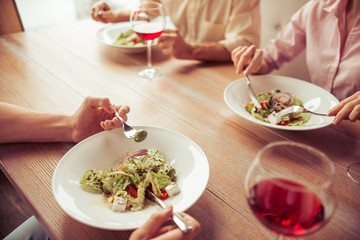 Business lunch at restaurant