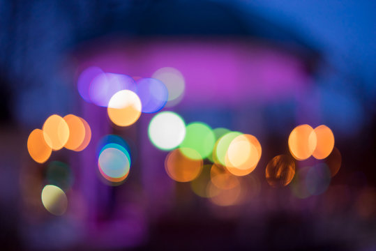 Colorful blurred lights of the city