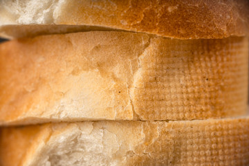 Cut slices of white bread