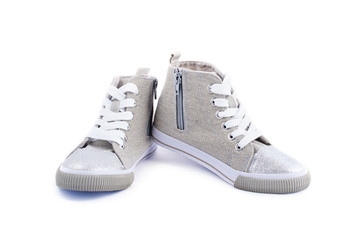 Beige jeans sneakers