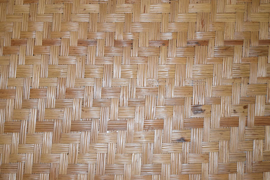 Old Brown bamboo weave mat  texture background
