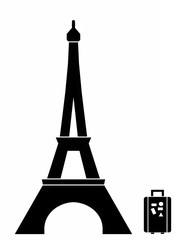 Valise de voyages et la Tour Eiffel