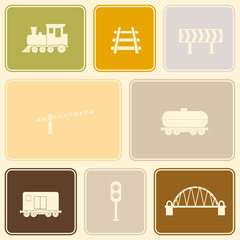 Seamless pattern with railroad icons for your design