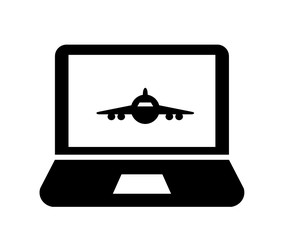 Avion de ligne dans un ordinateur portable