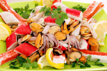 healthy sea food on plate