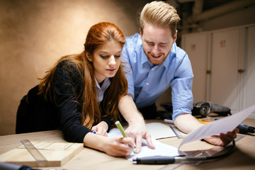 Fototapeta premium People working in modern beautiful workshop