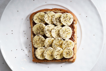 banana and chia seeds toast