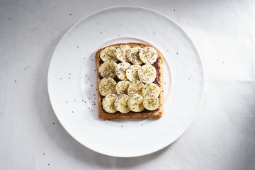 banana and chia seeds toast