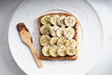 banana and chia seeds toast