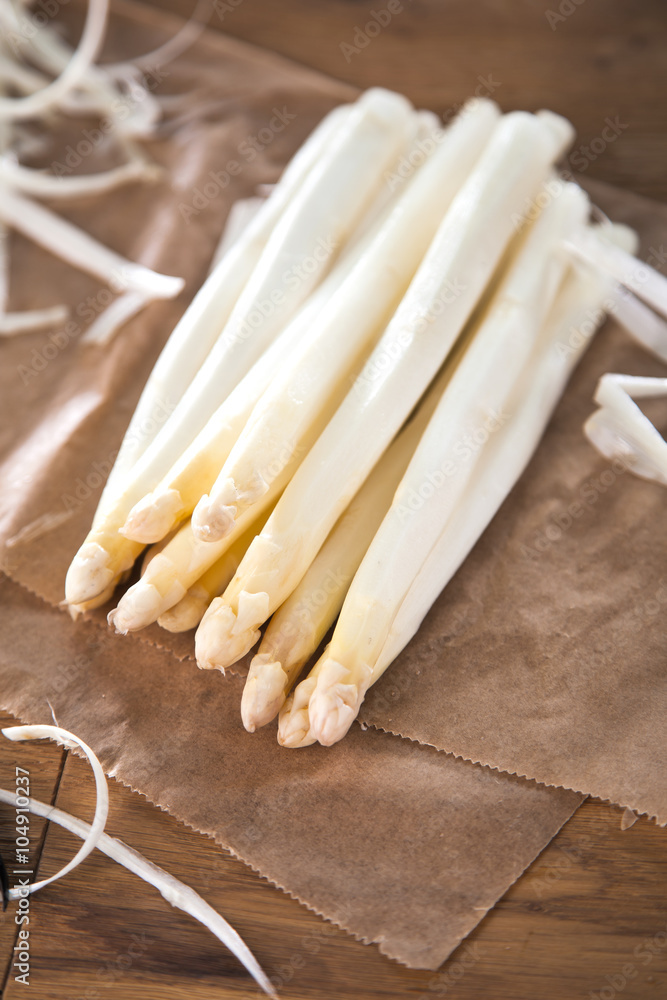 Poster weisser spargel geschält