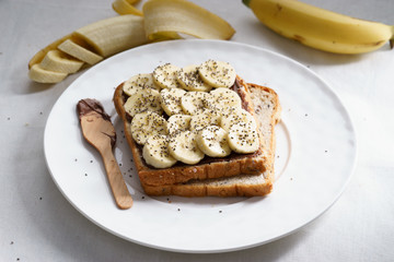 banana and chia seeds toast