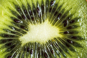 Slice of kiwi macro background texture.