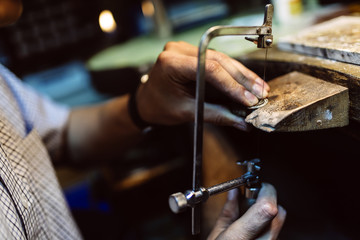 Jeweler crafting jewelry