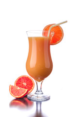 Red orange juice reflection