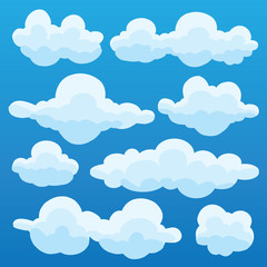 Vector set of funny cartoon clouds for filling your sky scenes