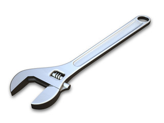 3d Wrench on white background