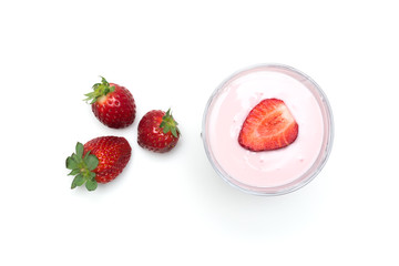 Yogurt with fresh strawberries