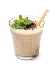 glass  chocolate smoothie isolated