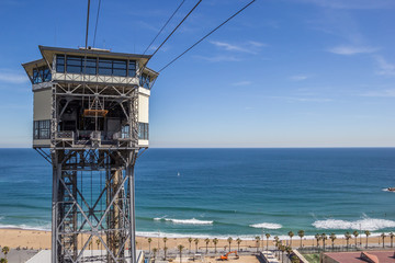 View over the beach of Barcelona