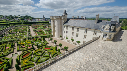 VILLANDRY, FRANCE - CIRCA AUGUST 2015: Chateau de Villandry is a castle-palace located in Villandry, in department of Indre-et-Loire, France. He is a world known for its amazing gardens.