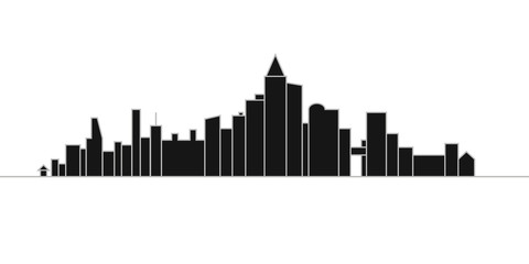 Imaginary city silhouette