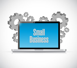 small business computer sign concept illustration
