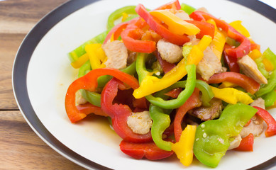 Fried sweet pepper with pork  